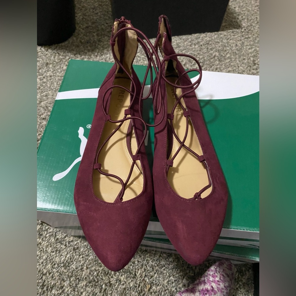 Report Cato Faux Suede Gladiator Ballerina Flats-NEW, Never Worn-Women’s Size 8